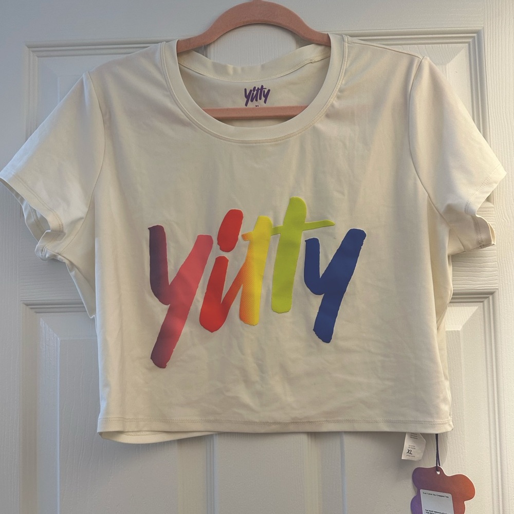 NWT Yitty Pride Rainbow Cropped Tee